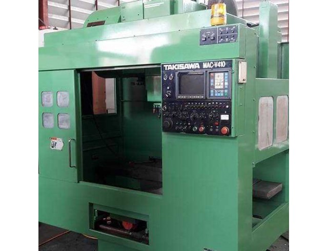 Takisawa" Cnc Machining Center Year 1991 Model MAC-V410 Control Fanuc OM Takisawa" Cnc Machining Center Year 1991 Model MAC-V410 Control Fanuc OM
