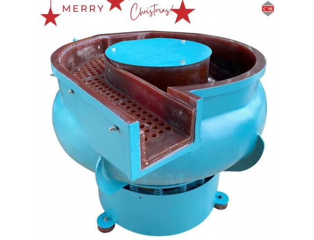 เครื่องขัดผิวโลหะแบบเขย่า (มีสะพานแยกชิ้นงาน) (Vibratory finishing machine with Separator) เครื่องขัดผิวโลหะแบบเขย่า (มีสะพานแยกชิ้นงาน) (Vibratory finishing machine with Separator)