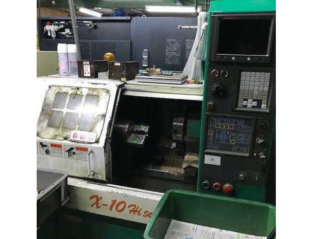  "Takamatsu" Cnc Lathe Model  X-10 Year 1996 Control Fanuc 21T 