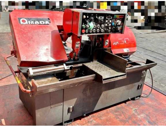 ขายเครื่องเลื่อยสายพาน AMADA HA-300 เครื่องนำเข้า ระบบออโต รุ่นใหม่ ตัดโต 300mm. ราคาตัดหน้าตู้ตามสภาพ 135,000 บาท 