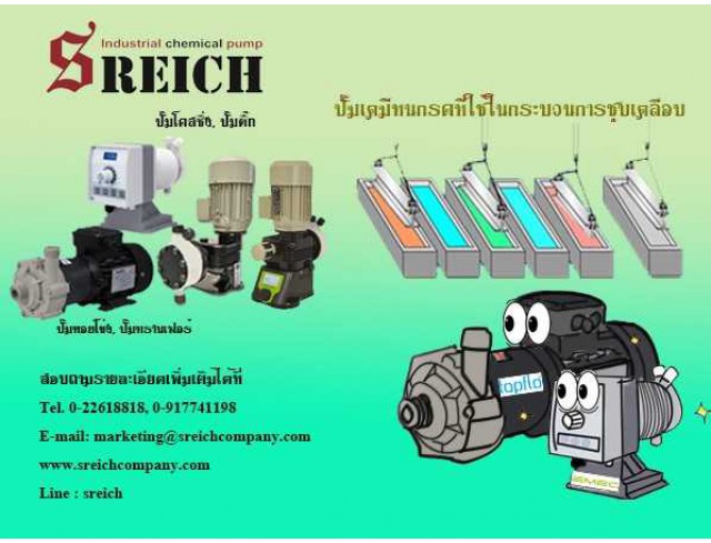 ปั๊มเคมีที่ใช้ในกระบวนการเคลือบชุบ 