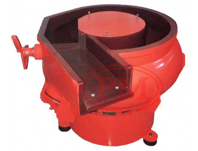  เครื่องขัดผิวโลหะแบบเขย่า (มีสะพานแยกชิ้นงาน) (Vibratory finishing machine with Separator) 