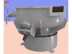 เครื่องขัดผิวโลหะแบบเขย่า (มีสะพานแยกชิ้นงาน) (Vibratory finishing machine with Separator) 