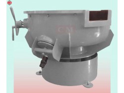   เครื่องขัดผิวโลหะแบบเขย่า (มีสะพานแยกชิ้นงาน) (Vibratory finishing machine with Separator) 