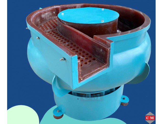 เครื่องขัดผิวโลหะแบบเขย่า (มีสะพานแยกชิ้นงาน) (Vibratory finishing machine with Separator) 