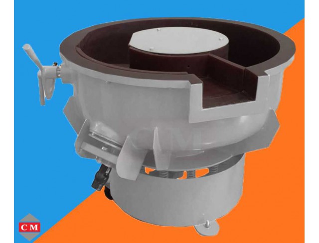  เครื่องขัดผิวโลหะแบบเขย่า (มีสะพานแยกชิ้นงาน) (Vibratory finishing machine with Separator) 