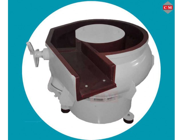   เครื่องขัดผิวโลหะแบบเขย่า (มีสะพานแยกชิ้นงาน) (Vibratory finishing machine with Separator) 