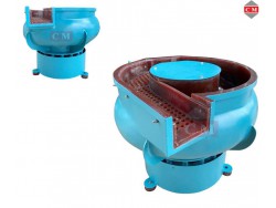  เครื่องขัดผิวโลหะแบบเขย่า (มีสะพานแยกชิ้นงาน) (Vibratory finishing machine with Separator) 