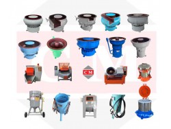 เครื่องขัดผิวโลหะแบบเขย่า (มีสะพานแยกชิ้นงาน) (Vibratory finishing machine with Separator) 