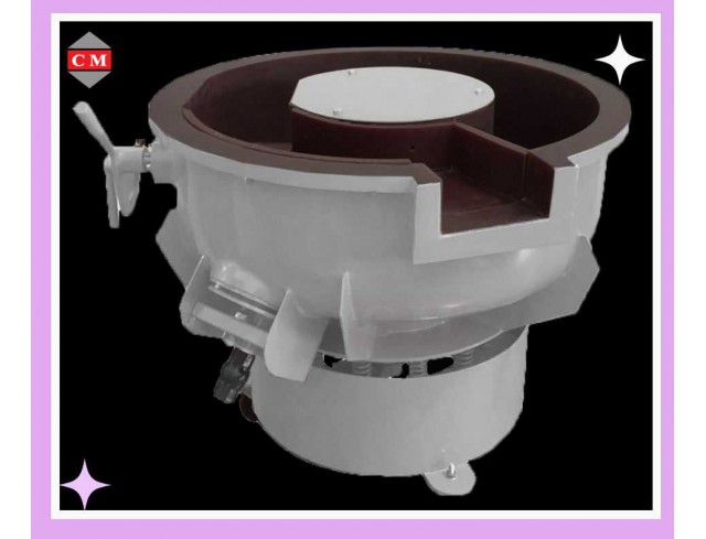  เครื่องขัดผิวโลหะแบบเขย่า (มีสะพานแยกชิ้นงาน) / Vibratory Finishing Machine