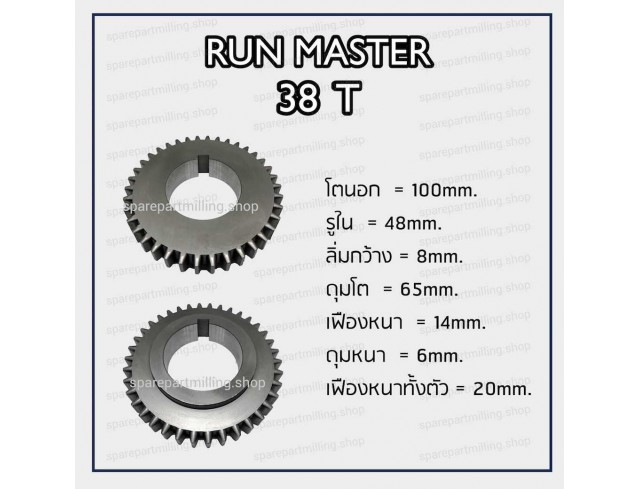 เฟืองแท่นกลึง Run Master  38T