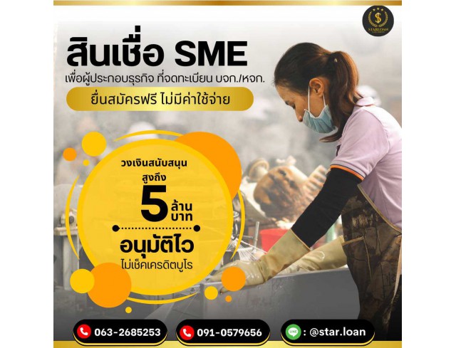 สินเชื่อเพื่อธุรกิจSMEดอกเบี้ยต่ำ STAR LOAN