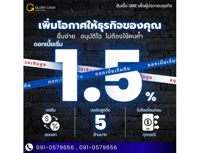 สินเชื่อเพื่อธุรกิจSMEดอกเบี้ยต่ำ STAR LOAN