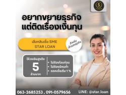 สินเชื่อเพื่อธุรกิจSMEดอกเบี้ยต่ำ STAR LOAN